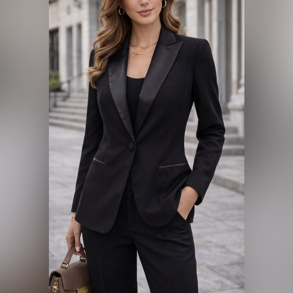 BOSS Hugo Boss Marzotto Virgin Wool Tuxedo Blazer Black Small
